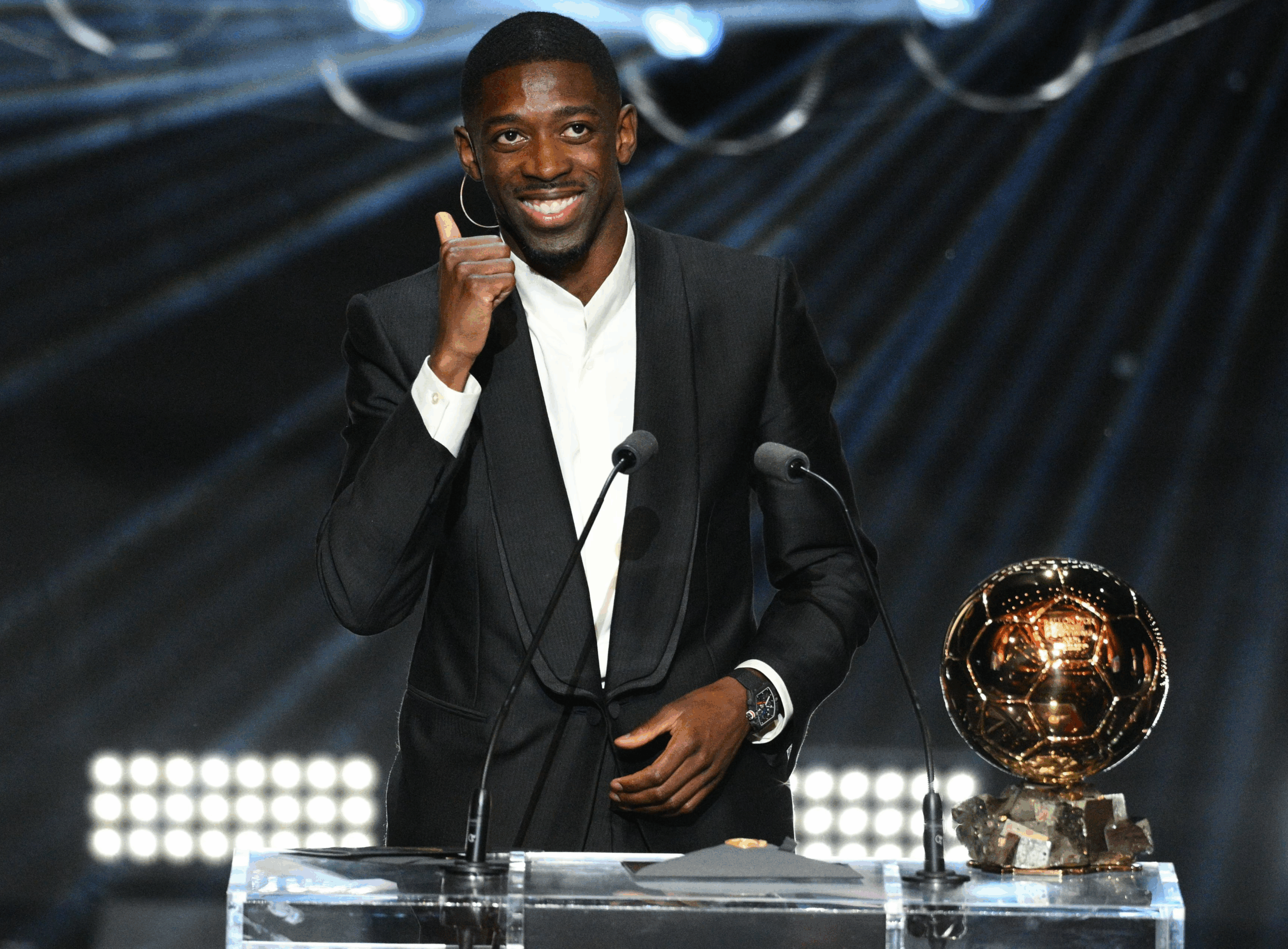 Ousmane Dembele wins the 2025 Ballon d'Or award.