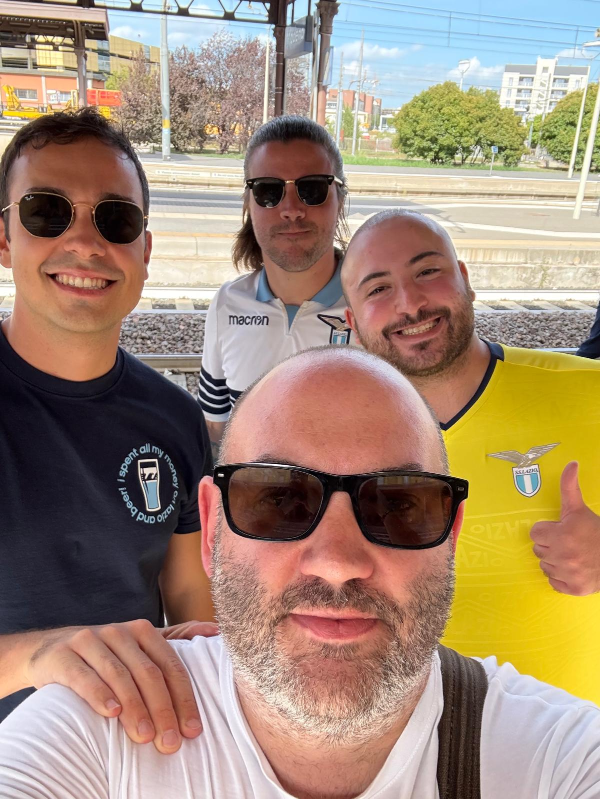Francesco, Lucio, Mattia and Scott leaving Modena and heading towards Reggio Emilia, captured during their matchday journey.