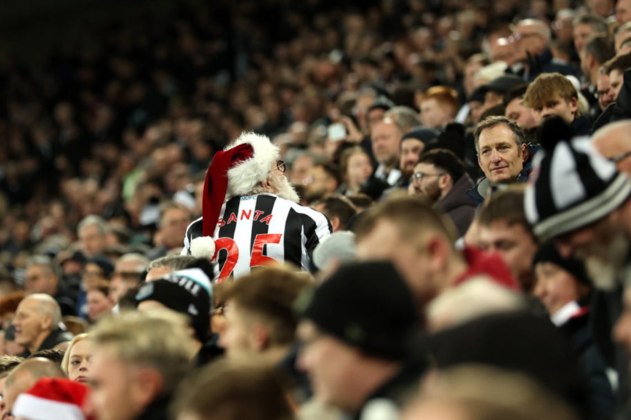 Newcastle fan during a Christmas period football fixture.