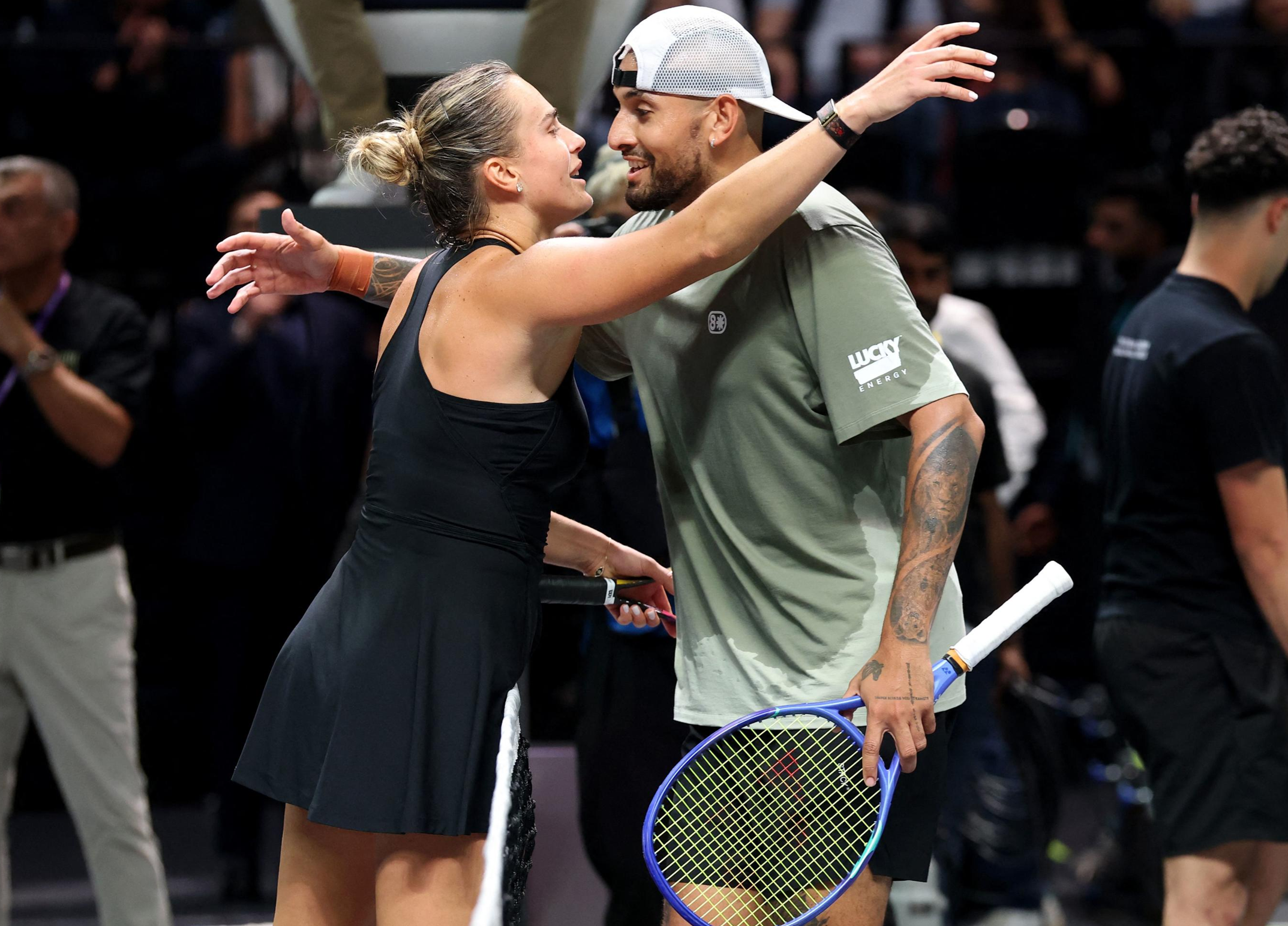 Nick Kyrgios beat Aryna Sabalenka in their Battle of the Sexes clash on December 28, 2025.