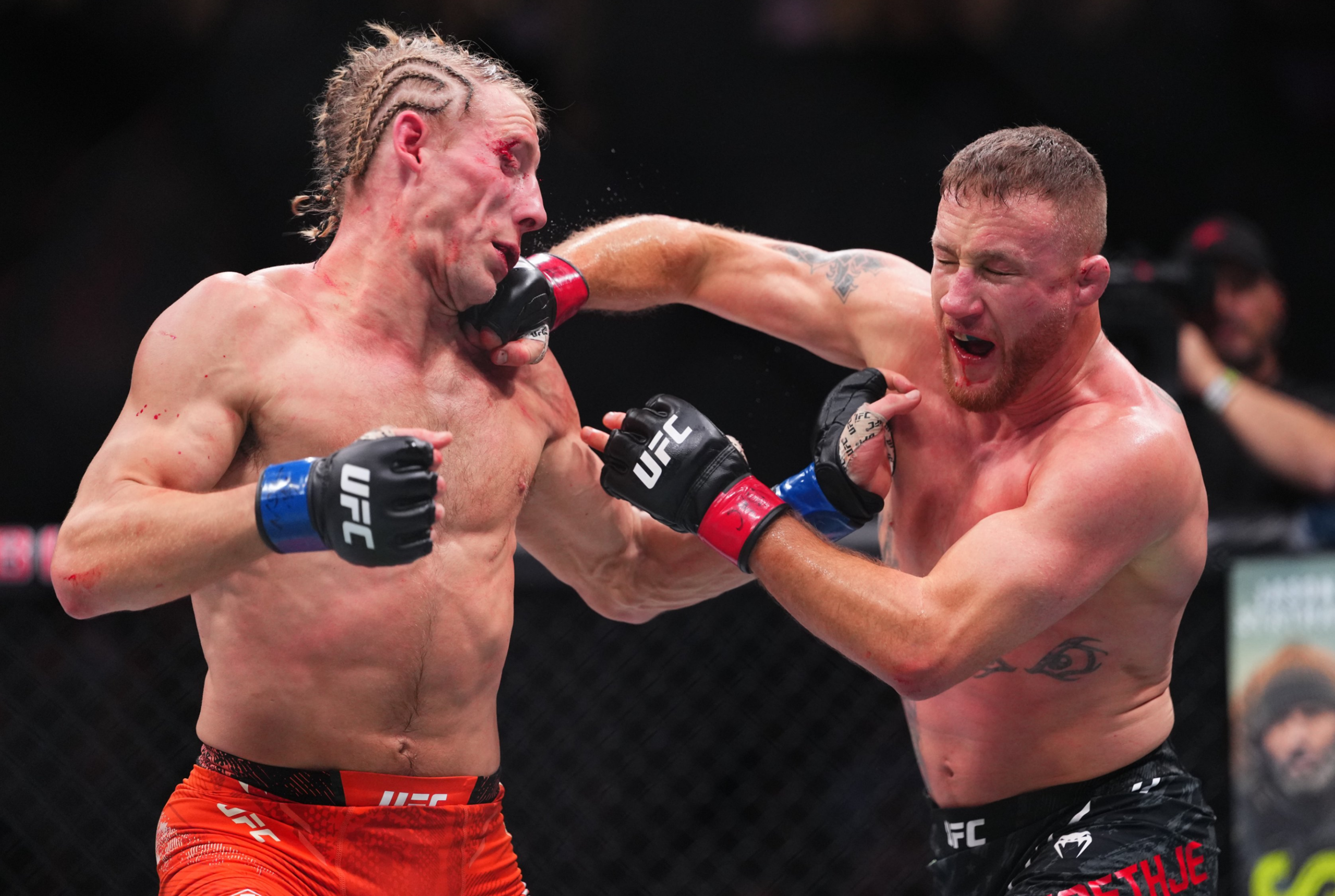Justin Gaethje defeats Paddy Pimblett at UFC 324 on January 24, 2026.