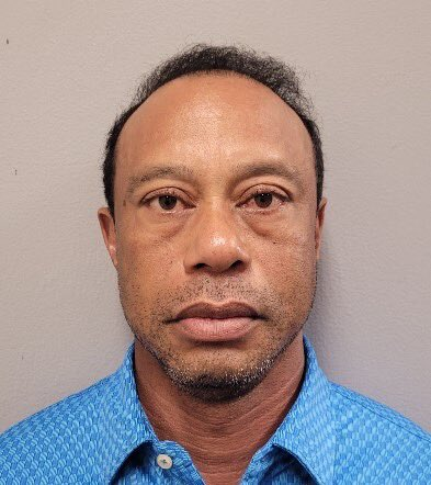 Tiger Woods' mugshot after being arrested for DUI charges in Florida on March 27, 2026.