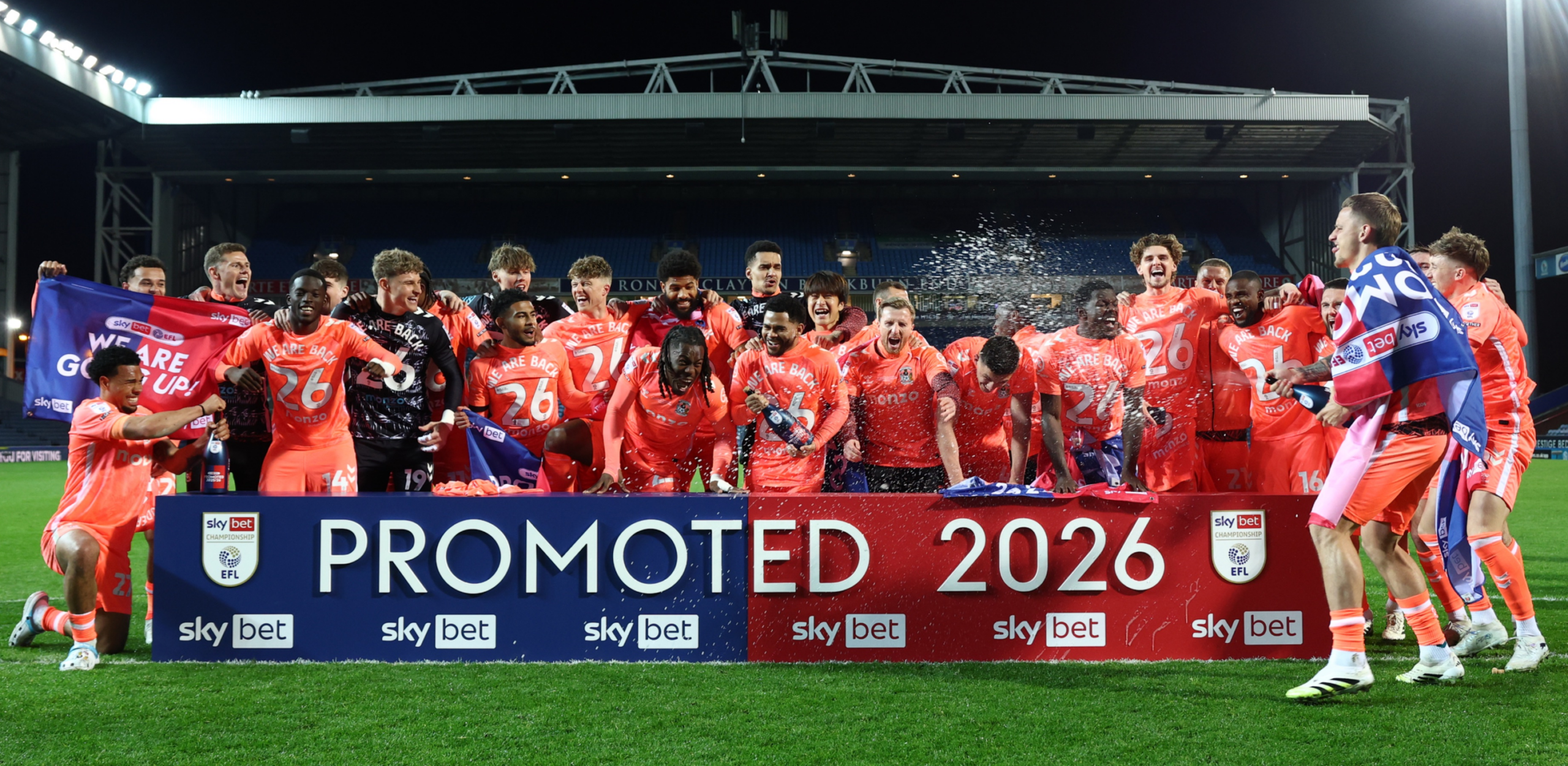 Coventry City are promoted to the Premier League after a 1-1 draw at Blackburn Rovers on April 17, 2026.