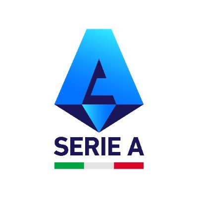 Serie A logo featuring a blue geometric 'A' emblem above the words 'SERIE A' with an Italian tricolour bar beneath on a white background.